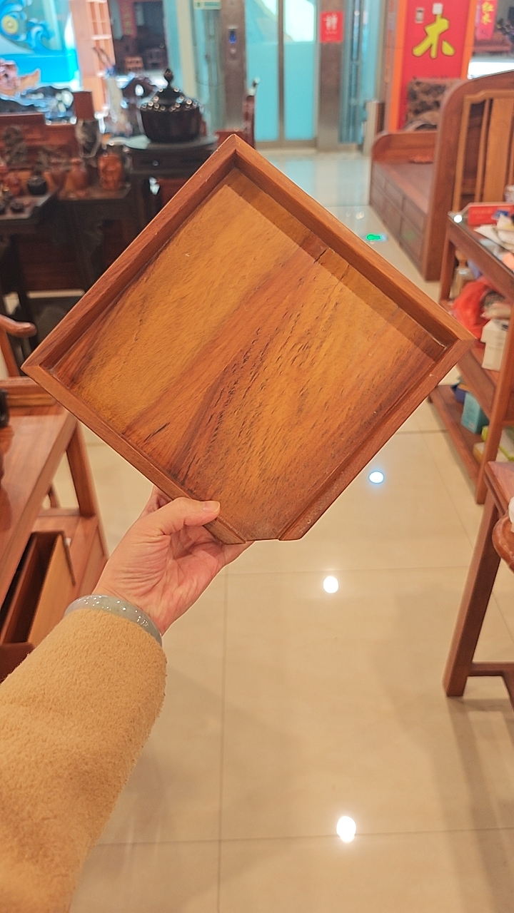 缅甸花梨木托盘长方形盘子餐具水果点心酒店方形茶盘木质餐盘收纳
