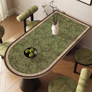 岛台餐桌桌垫轻奢高级感半圆形弧形桌布防水防油防烫免洗茶几垫子