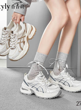 香香莉2024秋新款老爹鞋女单网慢跑轻便透气百搭休闲运动鞋27850