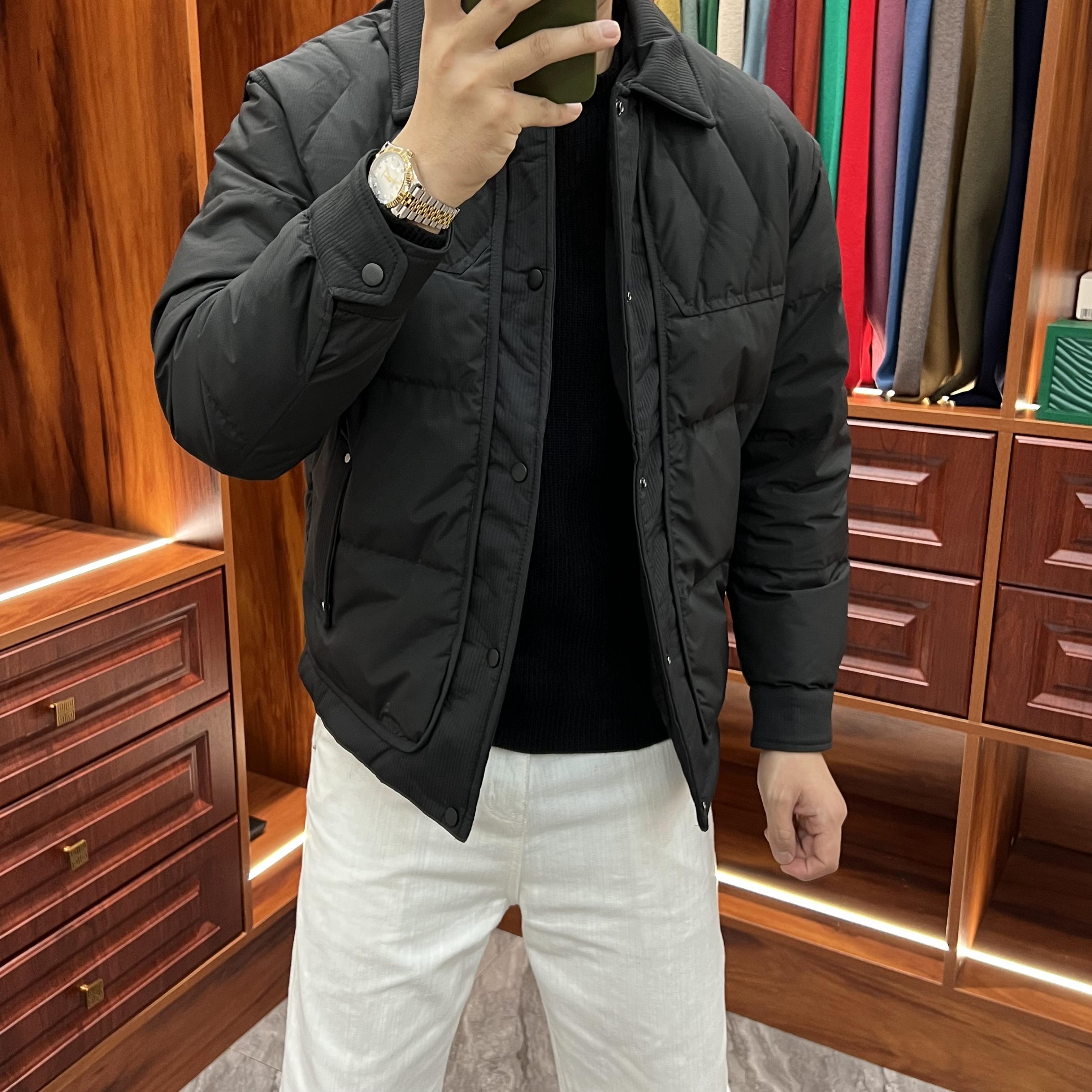 月销破千灰鸭绒短款羽绒服男外套