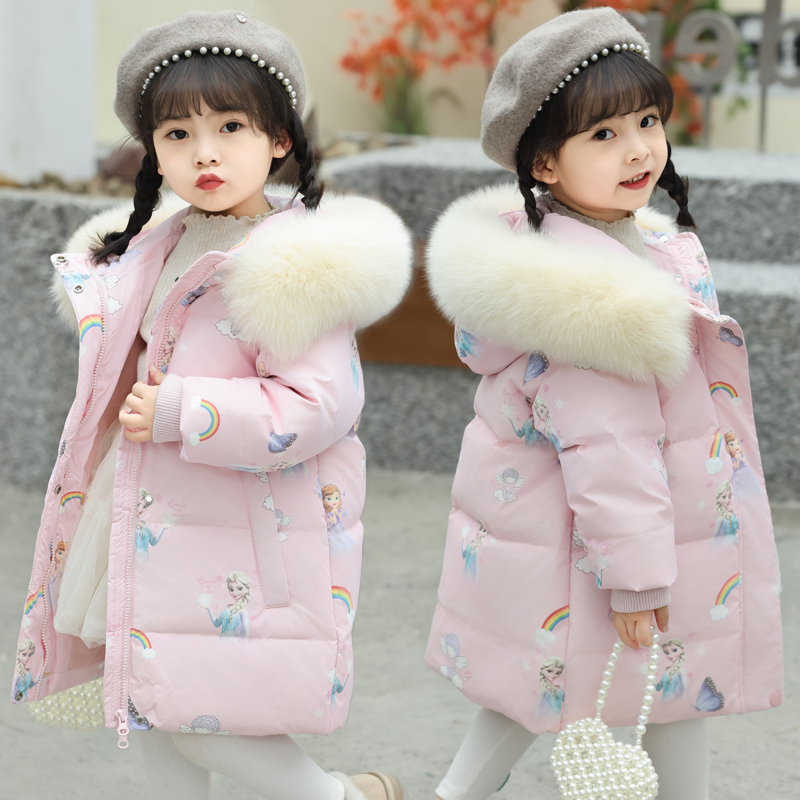 巴拉赫儿童羽绒服女童宝宝中长款