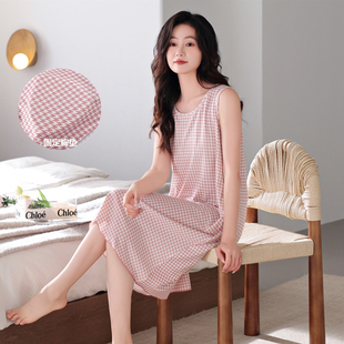 大码背心睡裙女款爆款2025新款带胸垫胖mm宽松薄款莫代尔睡裙女