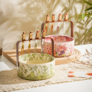 创意陶瓷水果篮子碗小鸟叉高颜值手提客厅家用茶几零食盘子小众