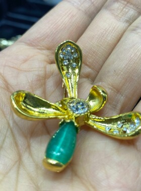 V910绿色滴油大花别针衬衫西装小香风外套休闲服装饰胸针现货