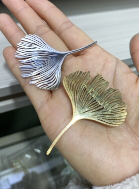 简约版银杏叶金色银色胸针风衣西装外套大衣裙装外套装饰饰品