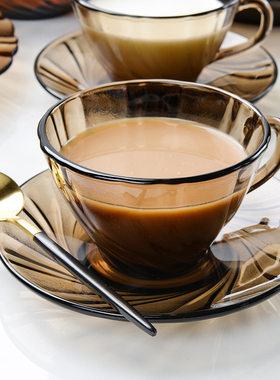 法国进口多莱斯钢化玻璃杯欧式高档精致家用下午茶咖啡杯碟套装