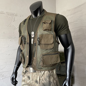 户外运动单网马甲男薄款 外套 透气多功能战术背心马甲休闲多兜工装