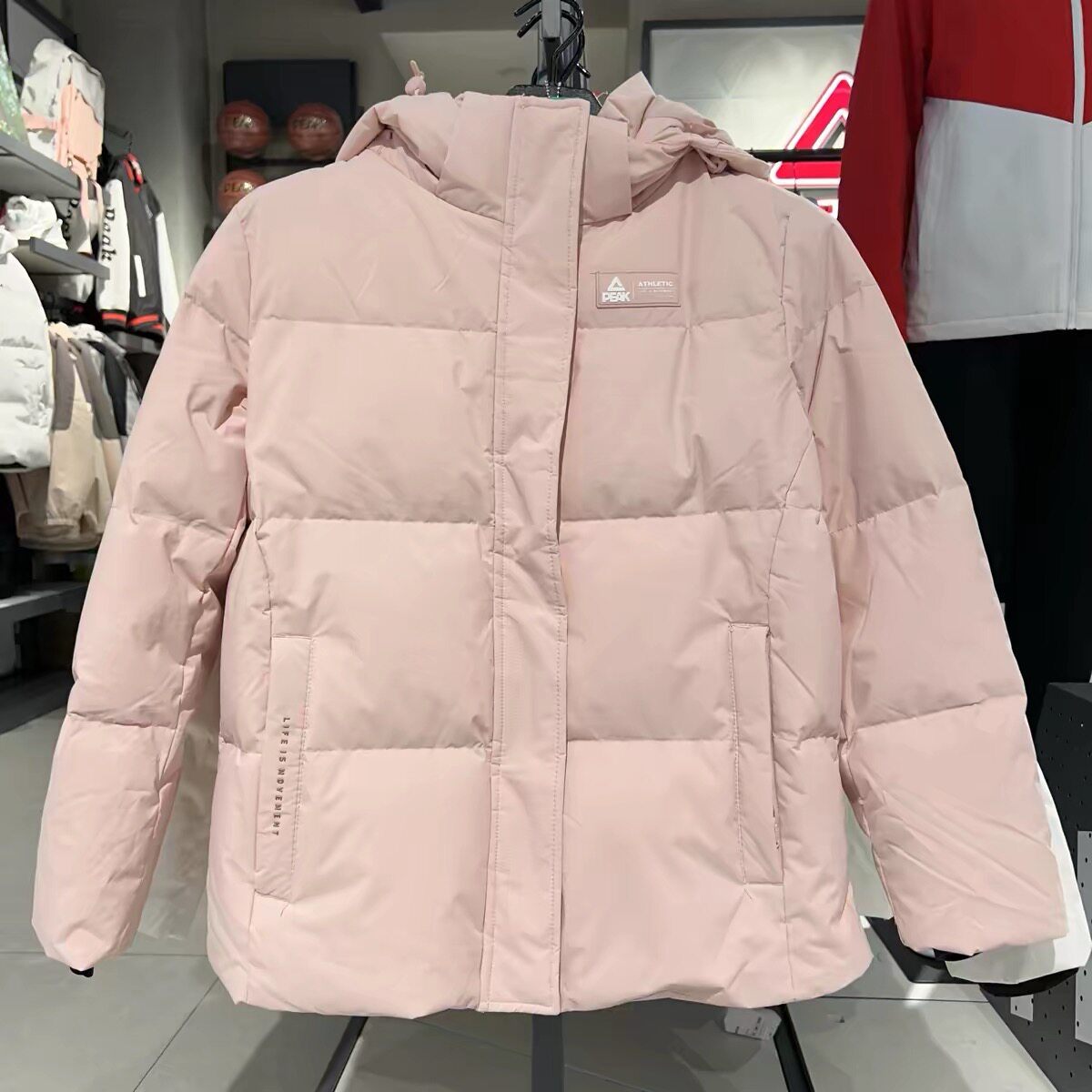 匹克中厚羽绒服女2024冬连帽防风保暖时尚休闲运动服外套F5244147