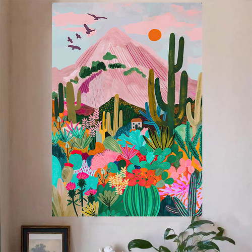 现代温馨治愈系卧室床头毯多巴胺客厅装饰毯大气沙发背景墙面装饰