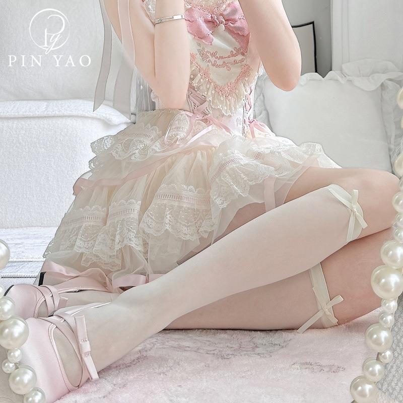 JK女士小腿袜夏季任意剪防脱丝奶白半截袜子超薄黑丝lolita