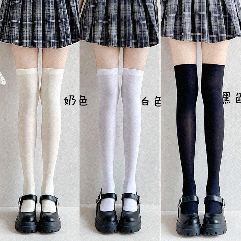 jk袜子女小腿袜夏季薄款白色日系学院风显瘦天鹅绒大腿学生长筒袜