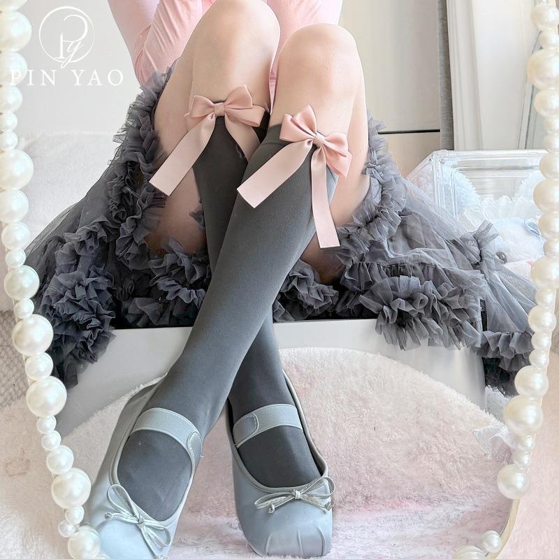 仙女袜子女夏季薄堆堆袜韩系甜美女生洛丽塔玛丽珍蝴蝶结小腿袜子