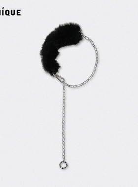 Picnique黑色兔毛长项链