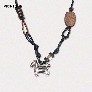 Picnique 马上发财串珠编绳长项链