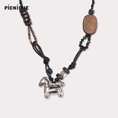 Picnique 马上发财串珠编绳长项链