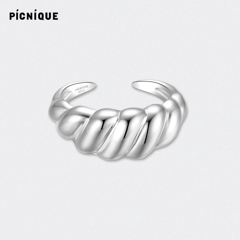 现货 Picnique 独家925银纯银复古法式螺纹小众ins银饰尾戒,饰品/流行首饰/时尚饰品新,戒指/指环,淘宝优惠券,粉丝福利购,淘宝优惠卷