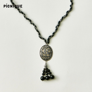 Picnique x RandomPiece Patti 圆牌流苏编织串珠项链