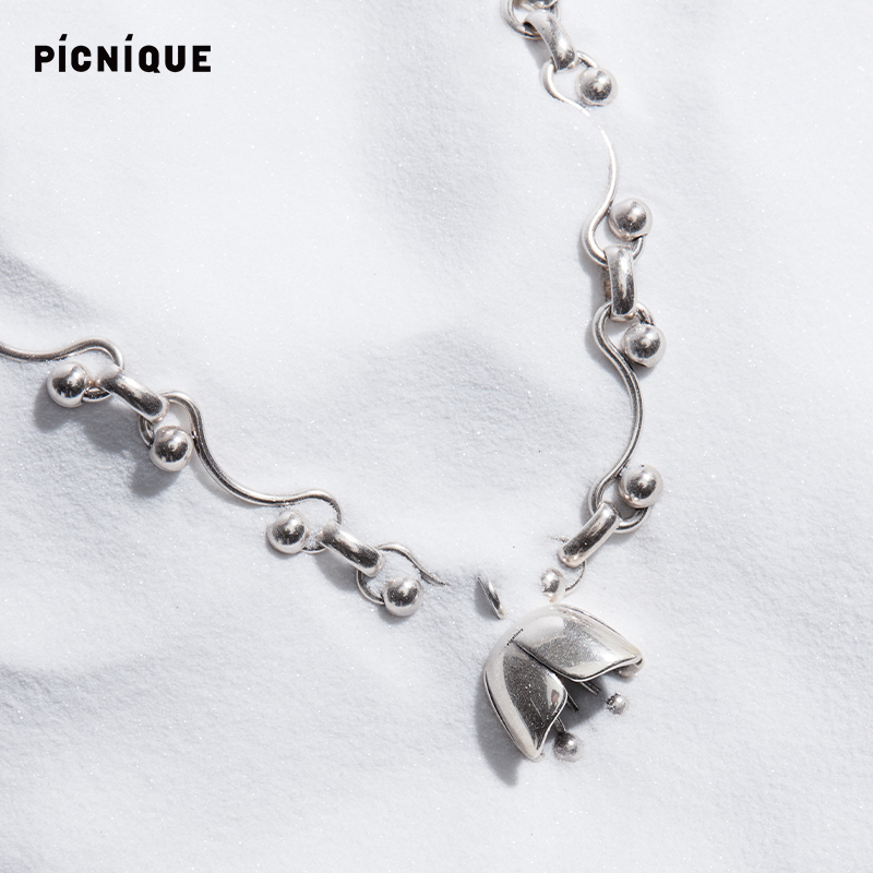 picnique玫瑰花项链个性