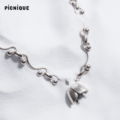 picnique玫瑰花项链个性