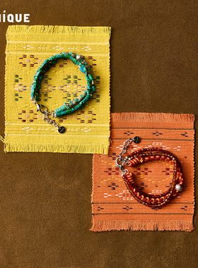 野兽派组合编织串珠三合一手链