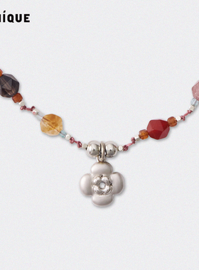 Picnique莫奈花园编绳串珠短项链