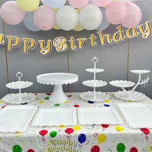 摆件甜品台展示架高脚蛋糕托盘多层点心架子生日派对零食茶歇摆台