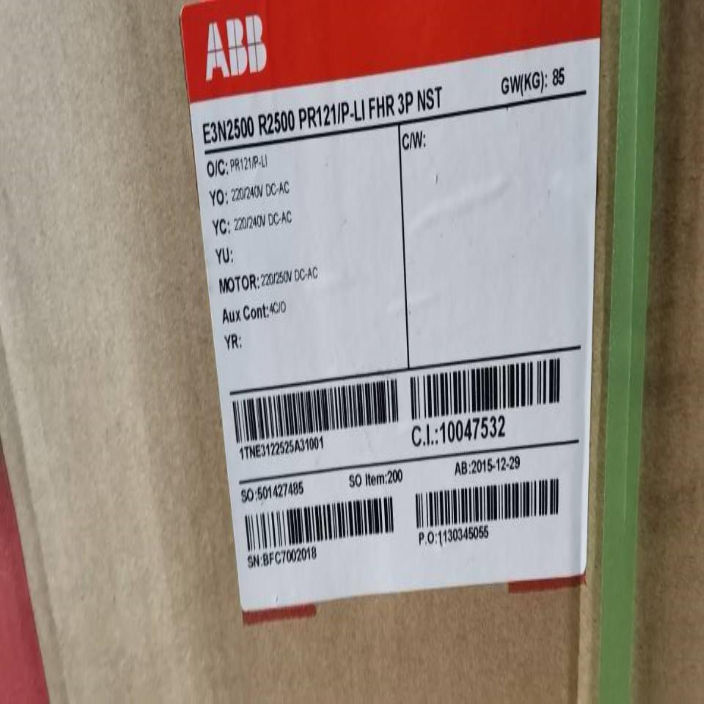 配件ABB框架断路器E2B2000R2000PR121P-L1FHR4PM220AA议价