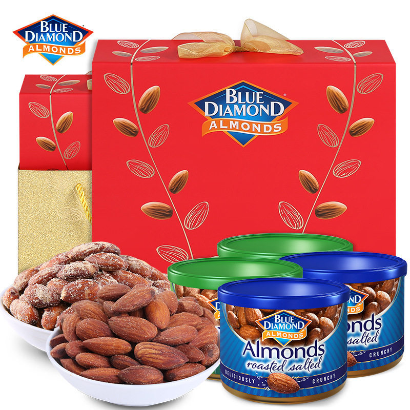 美国进口蓝钻石扁桃仁礼盒新年礼物鸿运春节送礼好看实惠