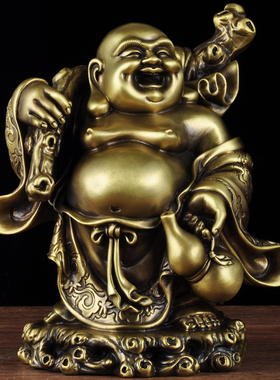 摆件客厅弥勒佛雅信精品全铜