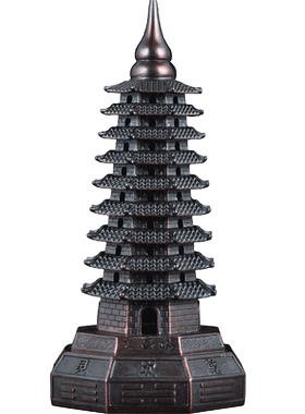 紫铜色九层文昌塔摆件客厅