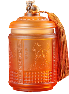 琉璃密封茶叶罐礼盒包装家用存储罐防潮教师节送老师退休定制礼品