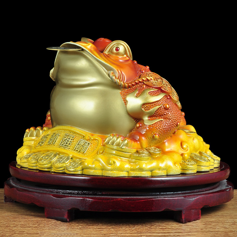 彩铜金蟾摆件招财金蝉蜍家居客厅店铺收银台装饰摆设乔迁开业礼品