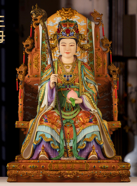 黄铜珐琅彩王母娘娘神像