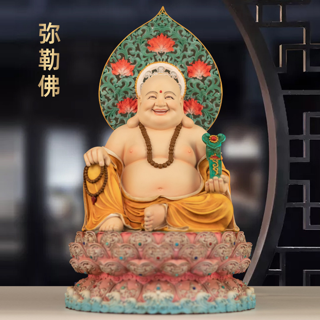 全铜古旧新潮弥勒佛摆件招财笑口常开大肚佛笑佛家用寺庙佛堂供奉