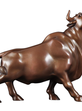 紫铜孺子牛摆件天道酬勤