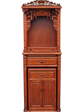 新中式桃木佛龛神龛立柜神台柜家用佛柜财神爷供佛财神供位供奉桌