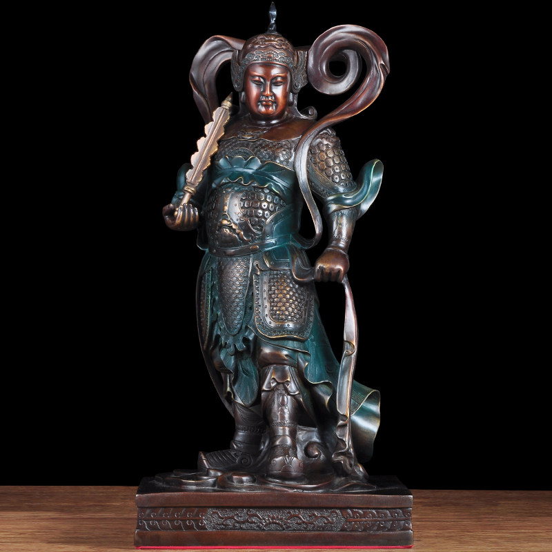 彩铜韦陀佛像摆件关二爷韦陀伽蓝护法神像韦驮韦陀菩萨护法大号