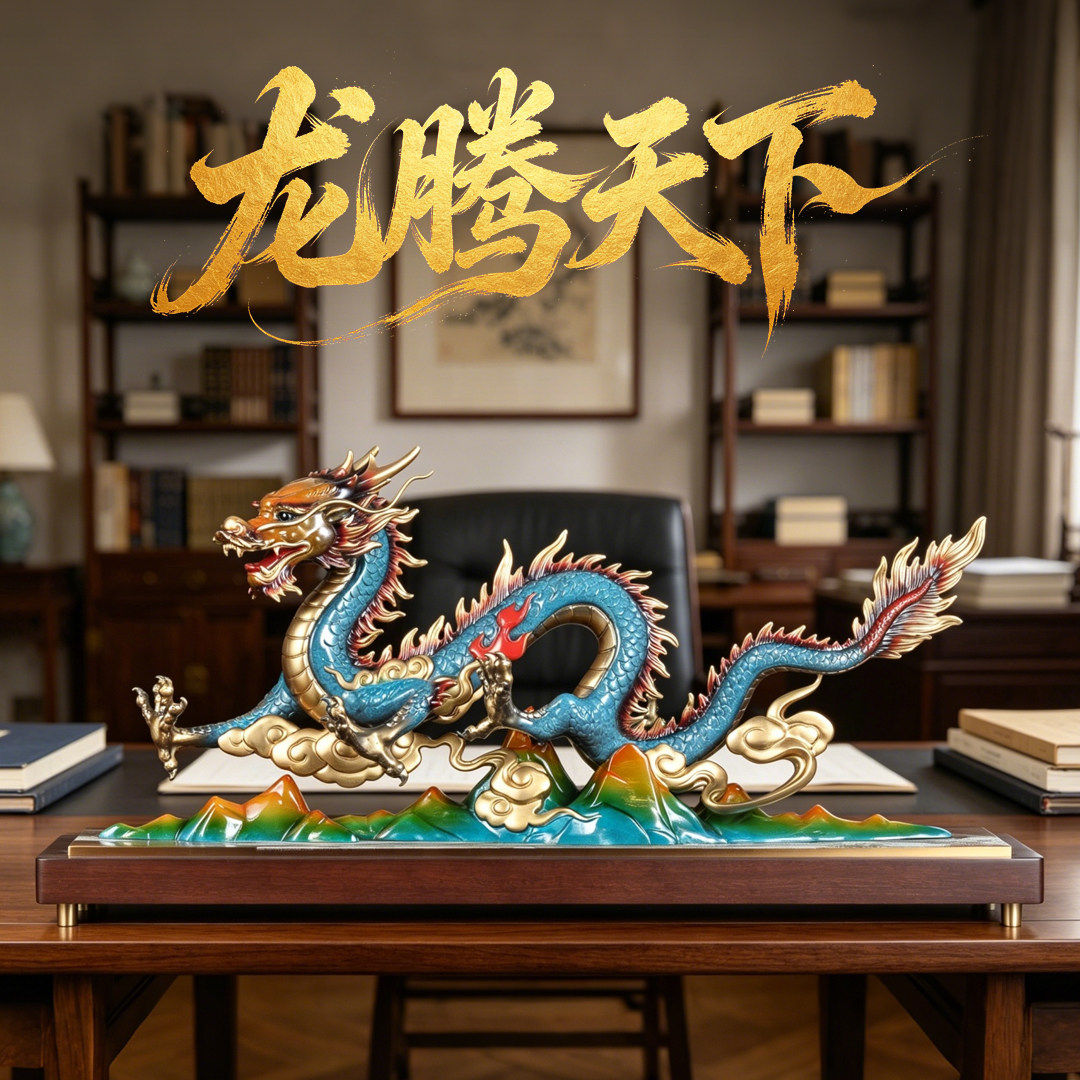 彩铜龙购天下青龙摆件招