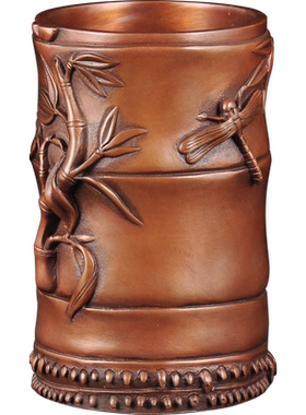 紫铜笔筒摆件中式家居客厅