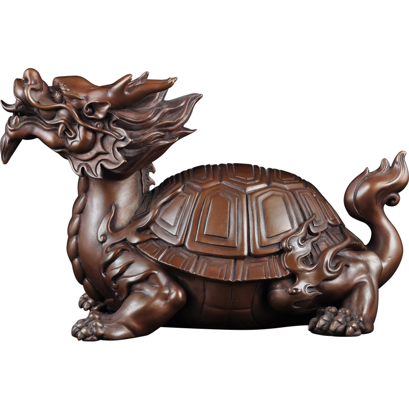 紫铜龙龟摆件招财风水家居客厅