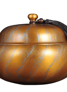 纯铜中式风复古工艺品储茶罐