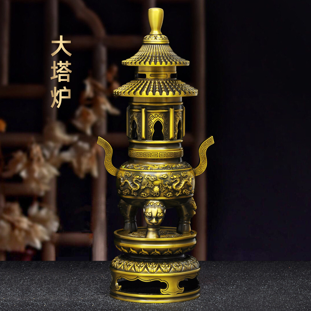 黄铜故宫三层宝鼎香炉香道香熏炉