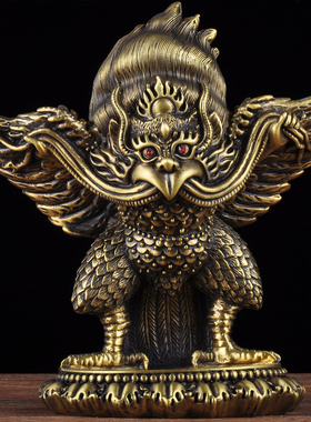 大鹏金翅鸟客厅摆件全铜
