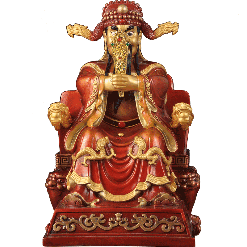 彩铜广济龙王财神爷像佛堂