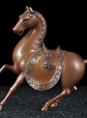 紫铜马招财摆件生肖家居客厅