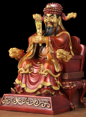 彩铜广济龙王财神爷像佛堂