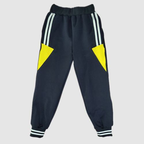 春秋校服裤子定制学生班服儿童休闲束口运动双白收口双白杠黄三角