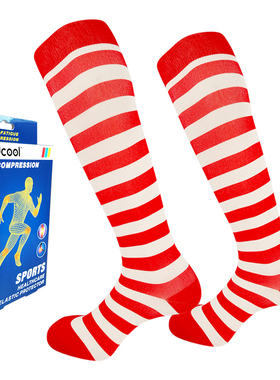 Findcool专业跑步袜2双女马拉松长高筒运动袜户外越野小腿压缩袜