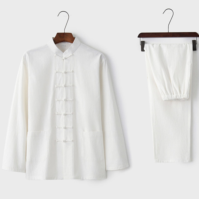 春秋季复古亚麻禅修茶服两件唐装