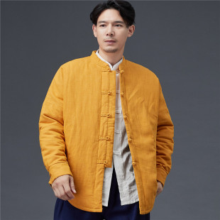 短款 新品 加棉棉 夹克外套秋冬男款 保暖中国风羽绒棉棉服 宽松开衫